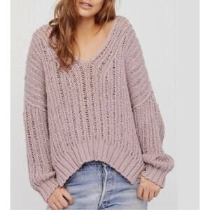 Free People Chunky Lilac Knitted Sweater